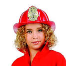 Adult Red Plastic Fireman Helmet, Fireman Helmets - child-red-fire-fighter-helmet