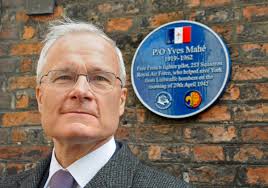 French ambassador Bernard Emie with the plaque which was unveiled to honour Yves Mahe - 3006293