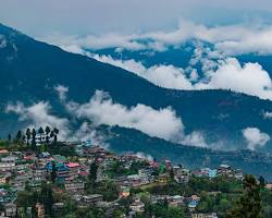 Image of Darjeeling town nestled in the Himalayas