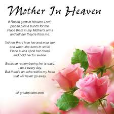 If Roses grow in Heaven - Poem, Mom Memorial Card via Relatably.com