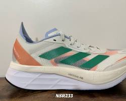 image of giày adidas adizero boston 11 running shoes 'white tint / court green' hq3697 upper design