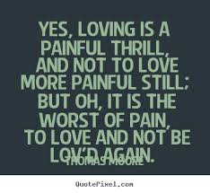 How to design poster quotes about love - Yes, loving is a painful ... via Relatably.com