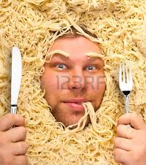 Man&#39;s face in pasta, dinner time Stock Photo - 27658647. Man&#39;s face in pasta, dinner time - 27658647-man-s-face-in-pasta-dinner-time