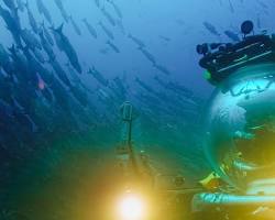 Image of deepsea submersible exploring the ocean floor