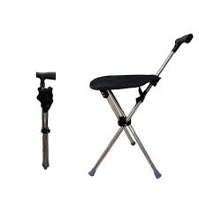 Telescopic Folding Walking Cane with Seat Comfortable ...