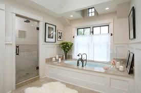 Image result for Cottage Full Bathroom with High ceiling & limestone tile floors