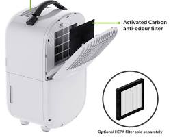 electriQ 5L Quiet Compact Compressor Dehumidifier and Air Purifier White