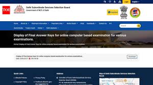 DSSSB Final Answer Key 2026 released for PGT, PRT and teaching examinations