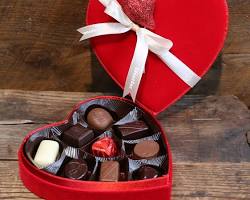 Image of heart shaped chocolate box