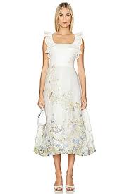 Zimmermann Harmony Frilled Midi Dress in Citrus Butterflies | REVOLVE