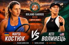 Kostyuk - Volynets - where to watch video and text online broadcast of the second round match at Roland Garros