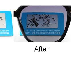 polarized sunglasses test cards hidden image, AI generated