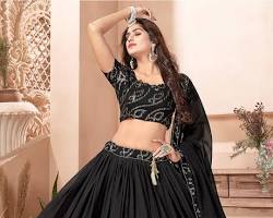 Image of Georgette black lehenga