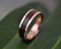 Image of Rose Gold and Wood Ring for men