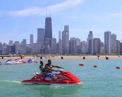 Image of Montrose Beach Chicago jet skiing