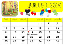 Résultat de recherche d'images pour "juillet 2016 calendrier"