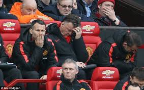 Image result for pic of unhappy/humiliated van gaal