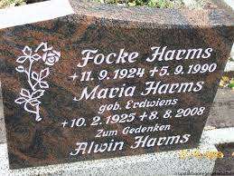 Grab von Alwin Harms (-), Friedhof Plaggenburg