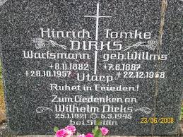 Grab von Hinrich Dirks (08.11.1882-28.10.1957), Friedhof Ochtersum ...