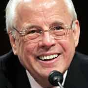 Former White House Counsel and author of the new book &quot;Worse than Watergate,&quot; John Dean, listen to a question from Senator Arlen Specter. - john-dean