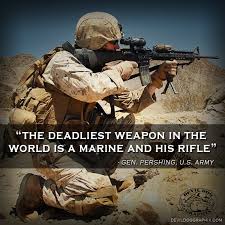 Quote from General John Pershing, U.S. Army, &quot;The deadliest weapon ... via Relatably.com