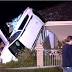 Airborne car crashes into Perth home after police chase