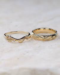 White gold nature inspired wedding band, comfort fit ring ...