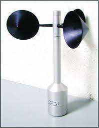 An anemometer used for measuring wind speed and direction ...