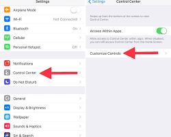 صورة Customize Controls in Control Center in Settings app on iPhone