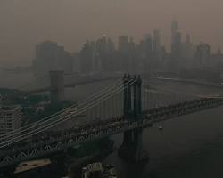 Image of New York City skyline shrouded in smoke