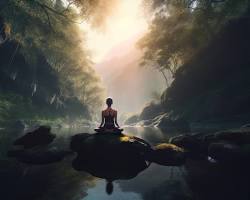 Image of person practicing yoga in a serene setting