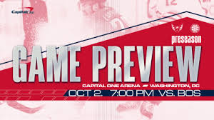 Capitals Host Bruins in Preseason Game, Ovechkin to Debut