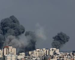 Image of Smoke rising from buildings in Gaza