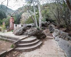 Solstice Canyon Malibu hike trail ruins waterfall, AI generated