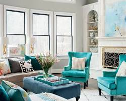 Living room with rug in similar color scheme to the rest of the room