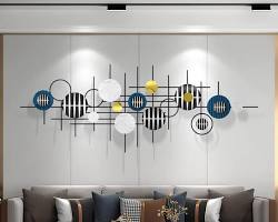 Image of Contemporary 3d geometric wallpaper mural with metallic accents