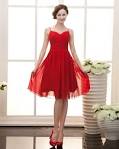 Red short bridesmaid dresses