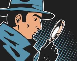 Image of detective with a magnifying glass