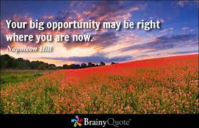 Your big opportunity may be right where you are now. - Napoleon ... via Relatably.com