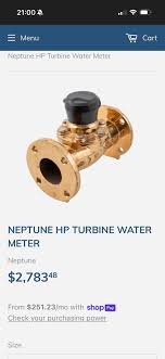 Neptune Turbine Flow Meter Brass Flanged Gallons Meter 3" 3 ...