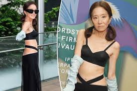 Vera Wang, 76, debuts most daring look yet in bra top and dangerously low-slung skirt