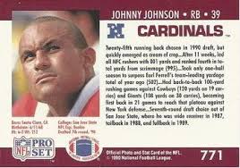 1990-91 Pro Set Pro Bowl 106 #771 Johnny Johnson Back - 33410-771Bk