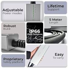 3.6kW Portable EV Charger| Ultra-Light | 16A, Single Phase, 5m TPU Cable | IP66 Waterproof | 10+ Advanced Safety | Adjustable Current | LED Indicator
