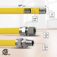 PLUMBFLEX 30 in. Yellow Coated Stainless Steel Flexible Gas ...