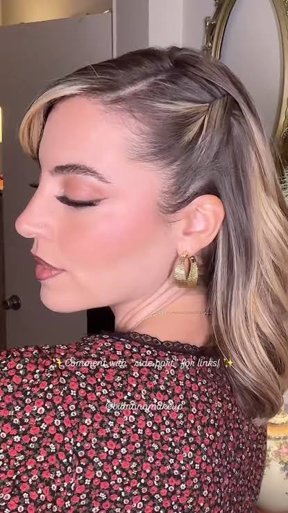 easy side part tutorial using just one bobby pin IF you have lots of ...