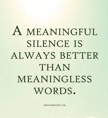 A meaningful silence is always better than meaningless words ... via Relatably.com