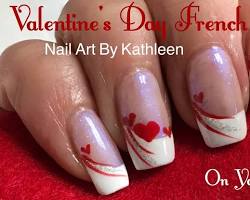 Image de French Manicure with Hearts Nail Art