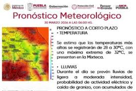 Prevén lluvias, granizo y vientos moderados este lunes en Puebla