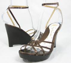 FORNARINA SOPHIE Brass Womens Designer Shoes Strappy Wedges 9.5 ...