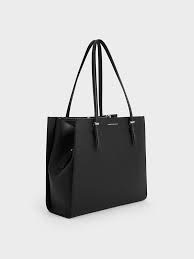 Noir Sansa Tote Bag - Noir - CHARLES & KEITH US